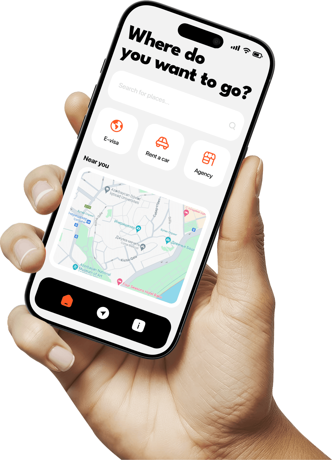 Smartphone showing Voyonix app interface